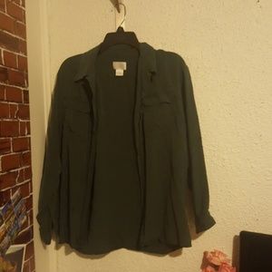 Long sleeve collared green shirt